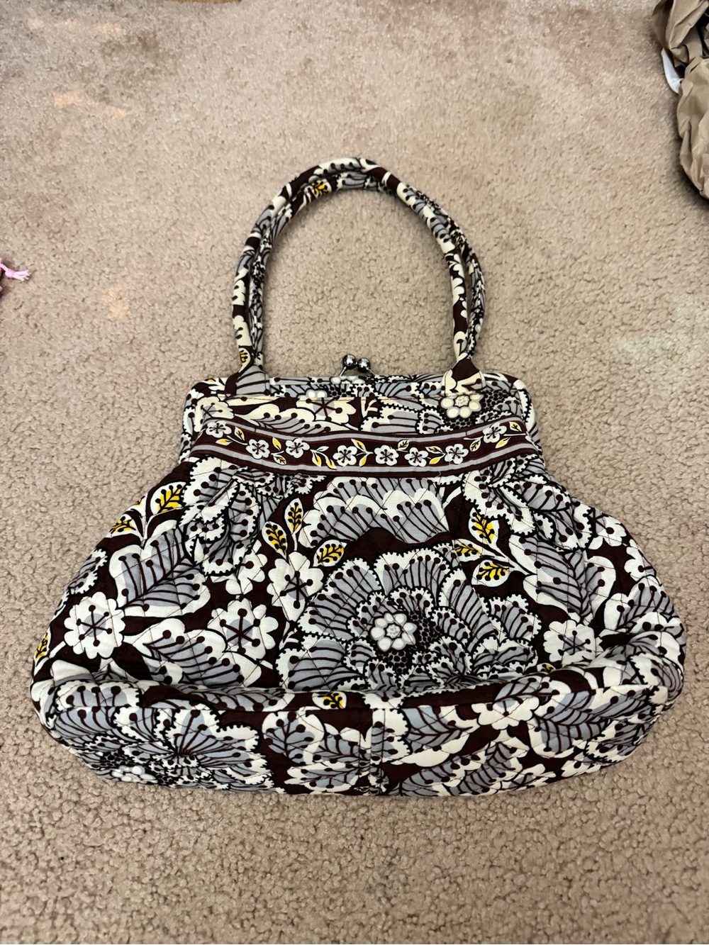 Vera Bradley Kisslock slate blooms shoulder bag